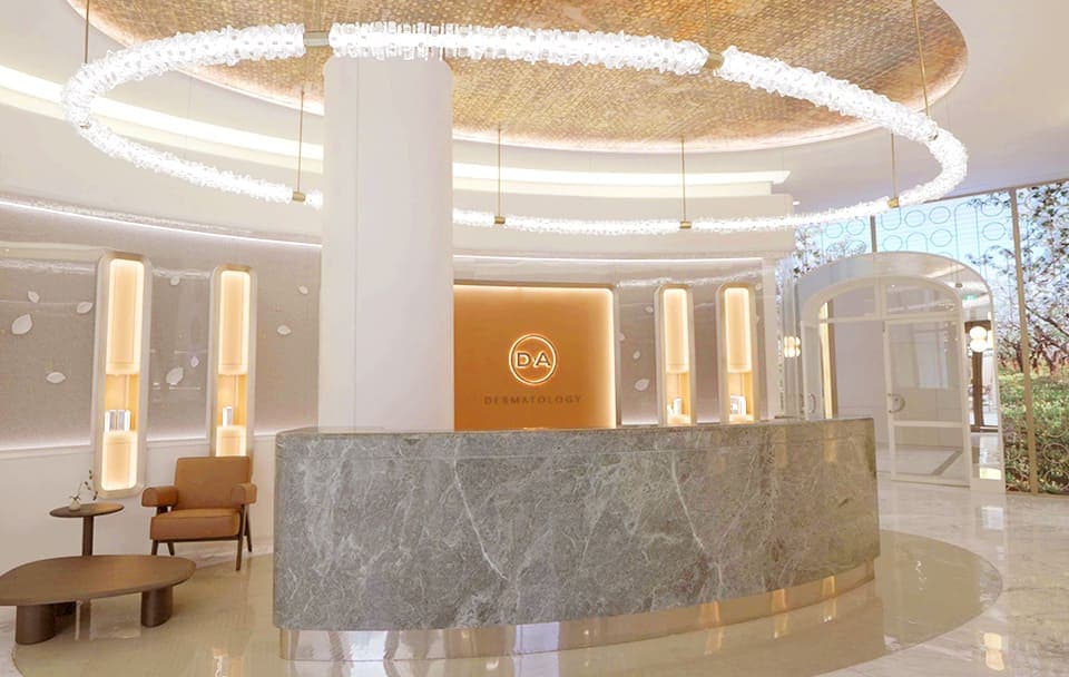 The lobby at DA Dermatology Dosan, Gangnam, Seoul